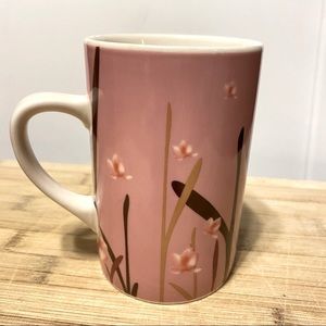 Vintage 2004 Starbucks Meadow Series Pink Floral Coffee Mug 12oz